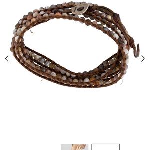 Brown Beaded Wrap Bracelet